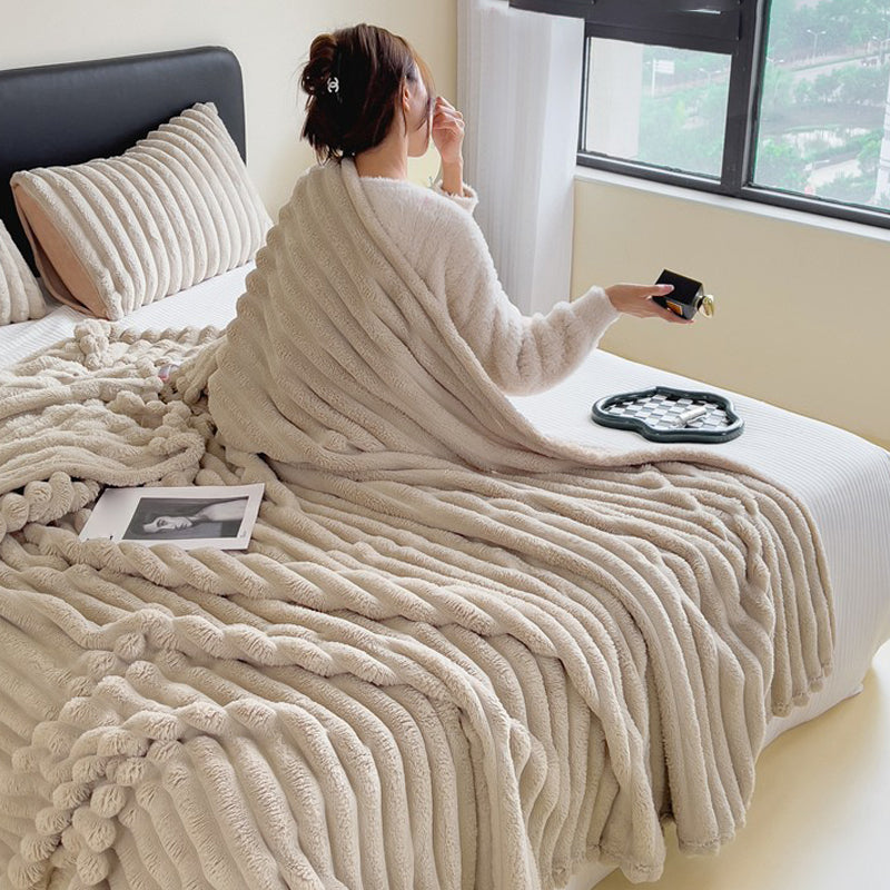 💜 LETZTER TAG DER AKTION – 50 % RABATT 💜Superweiche Fell-Rippfleece-Decke⛄🔥