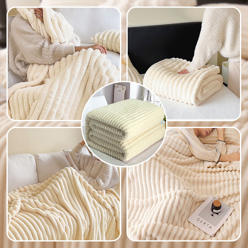 💜 LETZTER TAG DER AKTION – 50 % RABATT 💜Superweiche Fell-Rippfleece-Decke⛄🔥