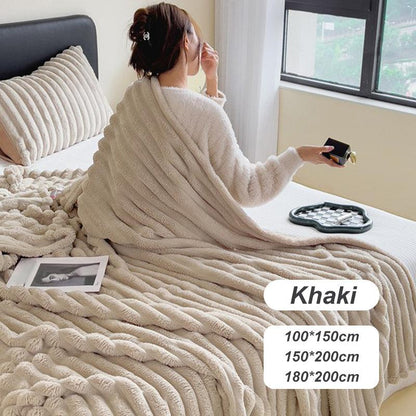 💜 LETZTER TAG DER AKTION – 50 % RABATT 💜Superweiche Fell-Rippfleece-Decke⛄🔥