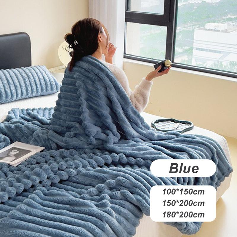 💜 LETZTER TAG DER AKTION – 50 % RABATT 💜Superweiche Fell-Rippfleece-Decke⛄🔥