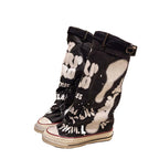 💗LETZTER TAG AKTION - 76% RABATT💗Flache Retro-Stiefel aus Canvas mit mittlerem Schaft für Damen📦Freie Lieferung