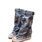 💗LETZTER TAG AKTION - 76% RABATT💗Flache Retro-Stiefel aus Canvas mit mittlerem Schaft für Damen📦Freie Lieferung