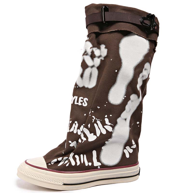 💗LETZTER TAG AKTION - 76% RABATT💗Flache Retro-Stiefel aus Canvas mit mittlerem Schaft für Damen📦Freie Lieferung