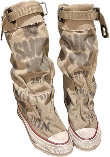 💗LETZTER TAG AKTION - 76% RABATT💗Flache Retro-Stiefel aus Canvas mit mittlerem Schaft für Damen📦Freie Lieferung