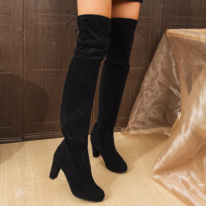 💗LETZTER TAG AKTION - 62% RABATT💗Elegante Overknee-Stiefel aus Kunstwildleder