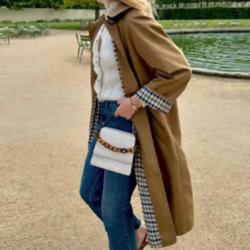 💗LETZTER TAG AKTION - 60% RABATT💗Einreihiger Trenchcoat mit Hemdkragen für Damen
