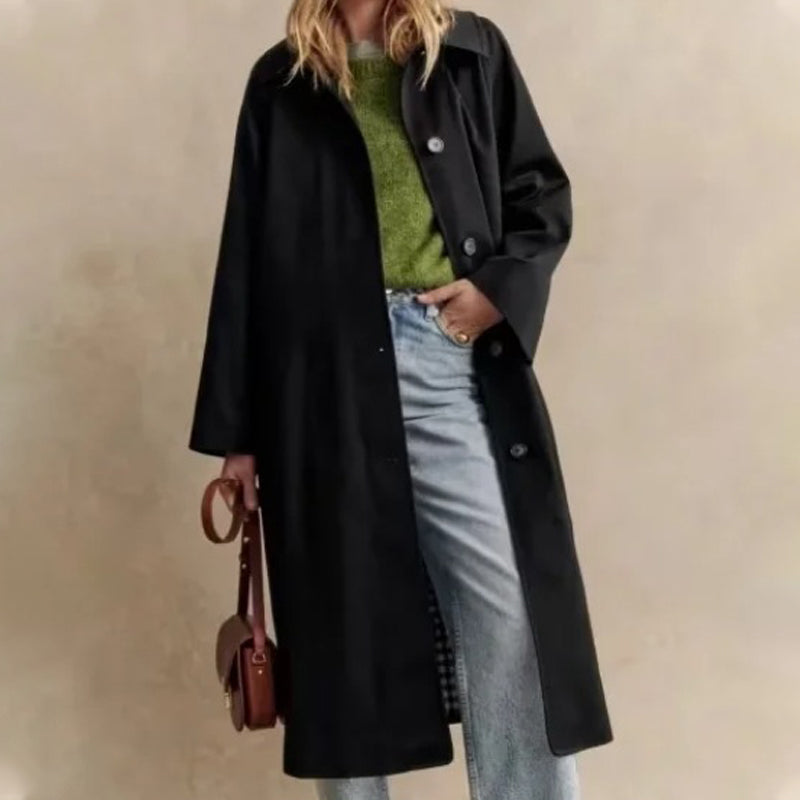 💗LETZTER TAG AKTION - 60% RABATT💗Einreihiger Trenchcoat mit Hemdkragen für Damen