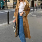 💗LETZTER TAG AKTION - 60% RABATT💗Einreihiger Trenchcoat mit Hemdkragen für Damen