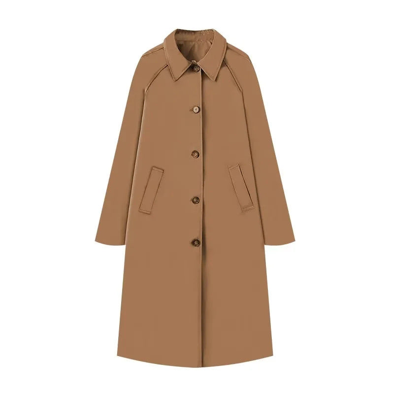 💗LETZTER TAG AKTION - 60% RABATT💗Einreihiger Trenchcoat mit Hemdkragen für Damen