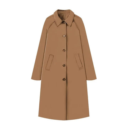 💗LETZTER TAG AKTION - 60% RABATT💗Einreihiger Trenchcoat mit Hemdkragen für Damen