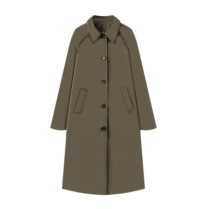 💗LETZTER TAG AKTION - 60% RABATT💗Einreihiger Trenchcoat mit Hemdkragen für Damen