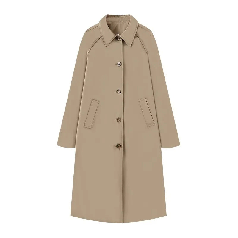 💗LETZTER TAG AKTION - 60% RABATT💗Einreihiger Trenchcoat mit Hemdkragen für Damen