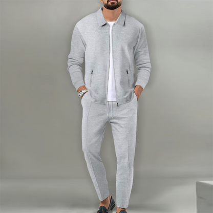 🔥Letzter Tag 50% Rabatt🎁Herren stilvolles 2-teiliges Set: Jacke mit Hemdkragen und Jogginghose