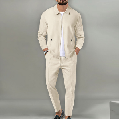 🔥Letzter Tag 50% Rabatt🎁Herren stilvolles 2-teiliges Set: Jacke mit Hemdkragen und Jogginghose