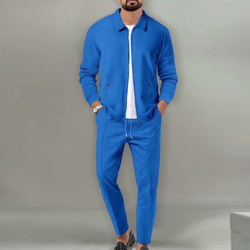 🔥Letzter Tag 50% Rabatt🎁Herren stilvolles 2-teiliges Set: Jacke mit Hemdkragen und Jogginghose