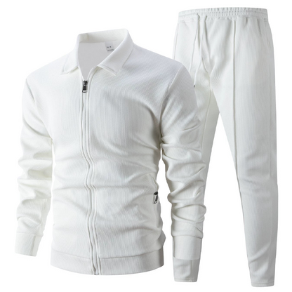 🔥Letzter Tag 50% Rabatt🎁Herren stilvolles 2-teiliges Set: Jacke mit Hemdkragen und Jogginghose