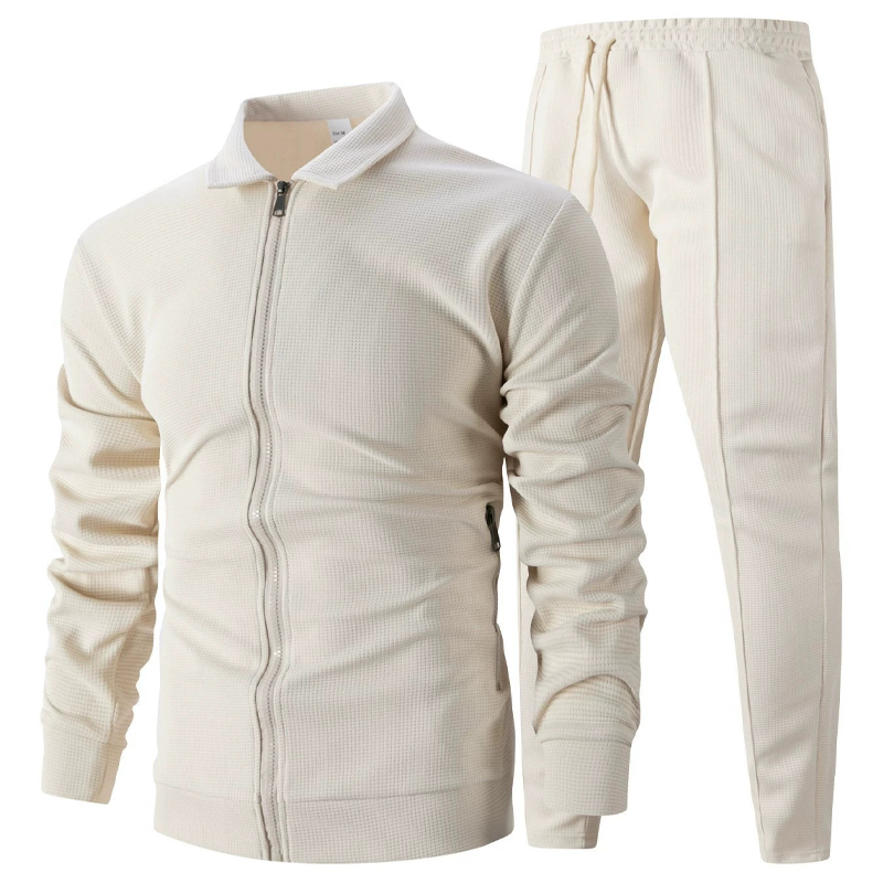 🔥Letzter Tag 50% Rabatt🎁Herren stilvolles 2-teiliges Set: Jacke mit Hemdkragen und Jogginghose