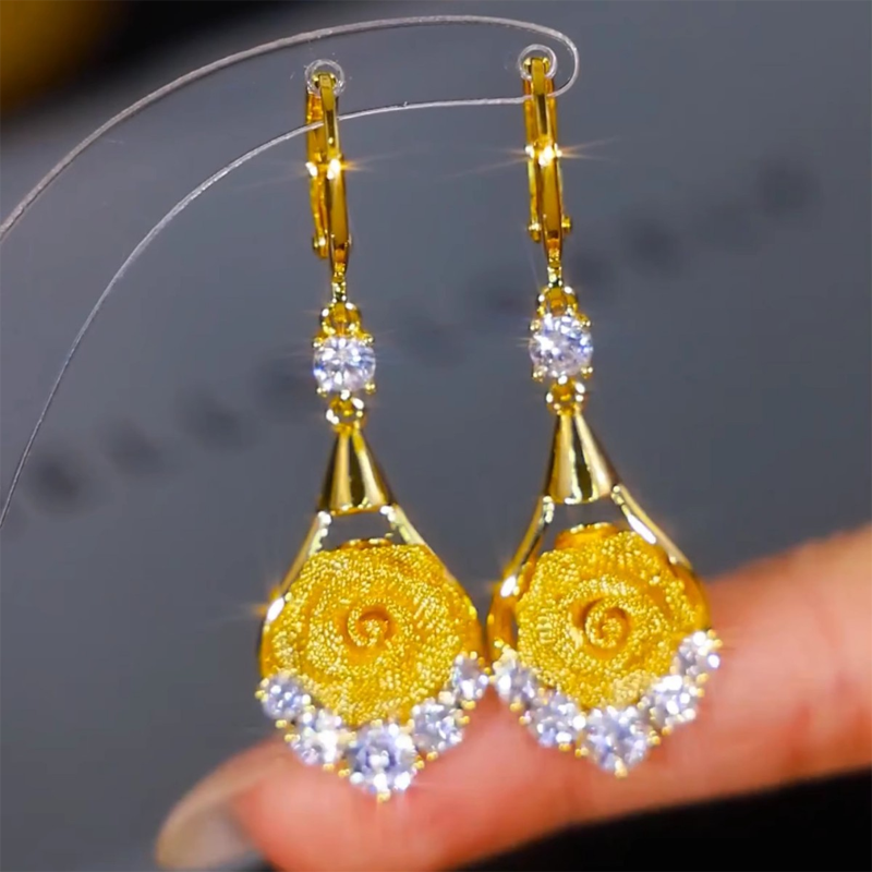 LETZTER TAG AKTION - 50% RABATT💗Elegante Mesh-Ohrringe mit Rosenmotiv