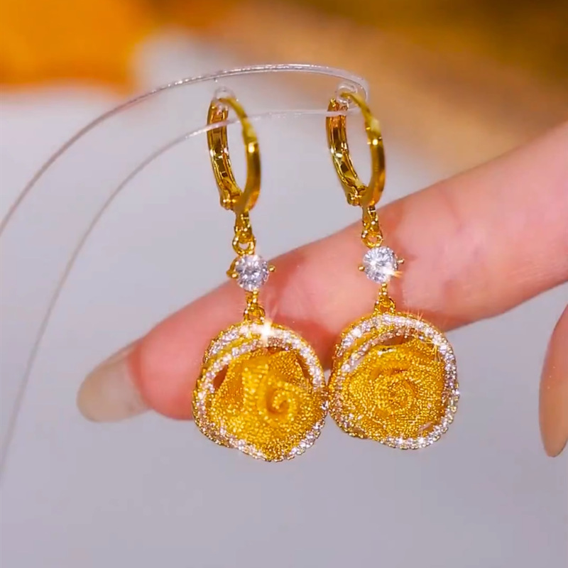 LETZTER TAG AKTION - 50% RABATT💗Elegante Mesh-Ohrringe mit Rosenmotiv