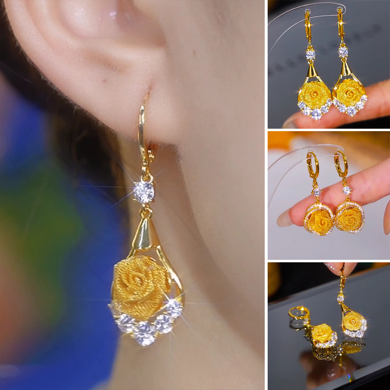 LETZTER TAG AKTION - 50% RABATT💗Elegante Mesh-Ohrringe mit Rosenmotiv
