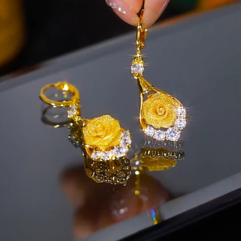 LETZTER TAG AKTION - 50% RABATT💗Elegante Mesh-Ohrringe mit Rosenmotiv