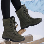 Warme, knöchelhohe Schneestiefel zum Schnüren für Damen