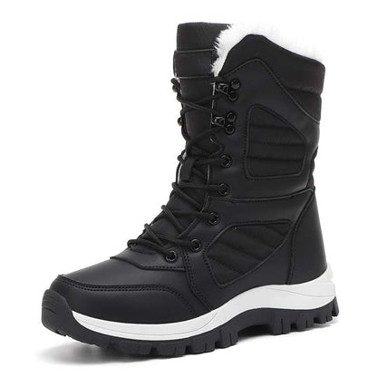Warme, knöchelhohe Schneestiefel zum Schnüren für Damen