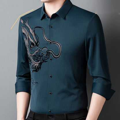 💗LETZTER TAG AKTION - 50% RABATT💗Herren Business-Hemd mit Drachenmuster und langen Ärmeln