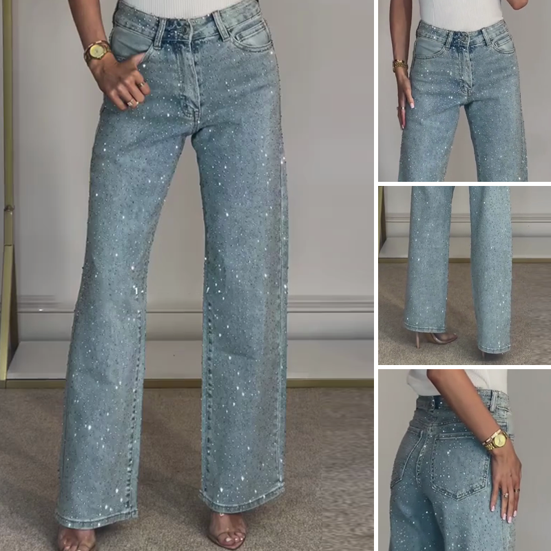 ✨2025 Bestseller - 50% Rabatt✨👗 Gerade Jeans mit Zubehör🔥Kostenloser Versand