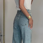 ✨2025 Bestseller - 50% Rabatt✨👗 Gerade Jeans mit Zubehör🔥Kostenloser Versand