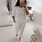 ⏳ Zeitlich begrenztes Angebot! ⏰ Lässiges Set für Damen – bedruckte Bluse und weite Hose