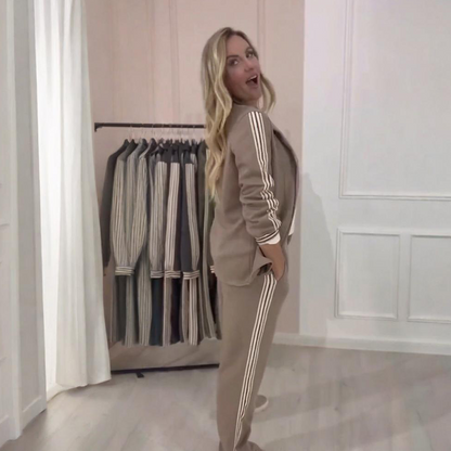✨Gestreiftes 2-teiliges Set (Blazer + Hose): Modisch & Praktisch für Freizeit & Beruf
