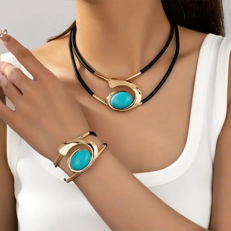 Vintage Boho Halskette & Armband Set