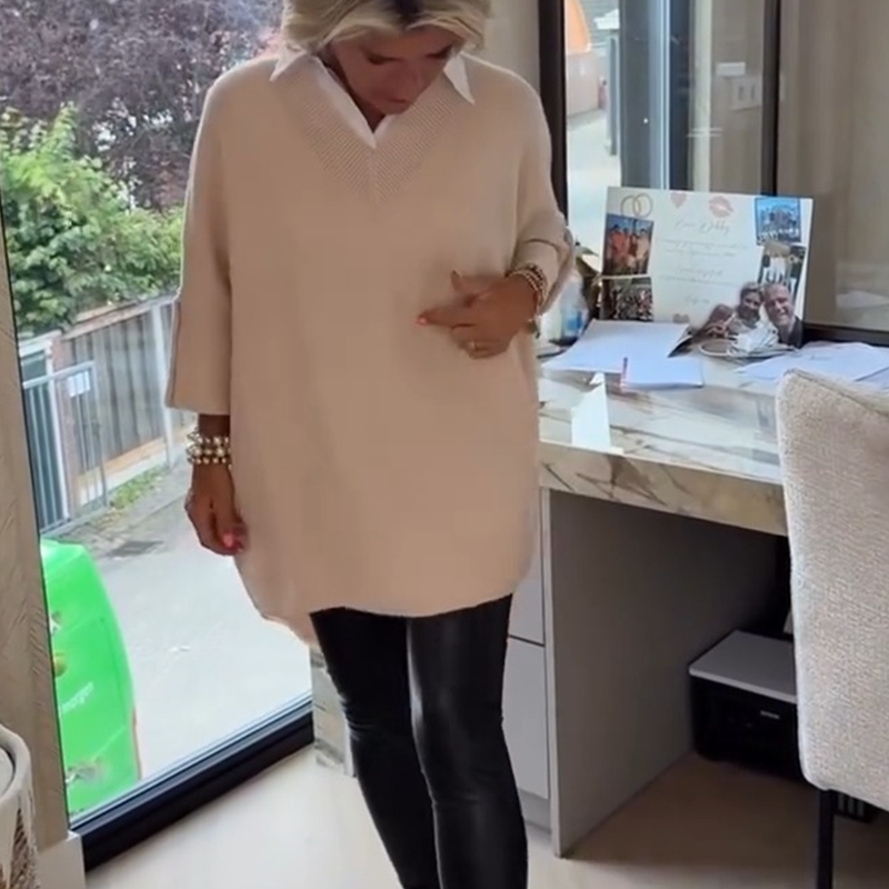 Kostenloser Versand 🔥 zeitlich begrenztes preisliches Angebot 🥰Damen-Langarmtop mit Hemdkragen