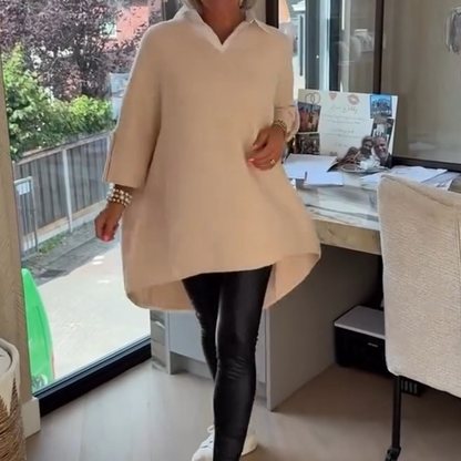 Kostenloser Versand 🔥 zeitlich begrenztes preisliches Angebot 🥰Damen-Langarmtop mit Hemdkragen