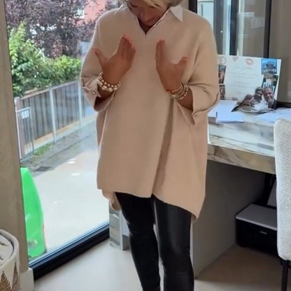 Kostenloser Versand 🔥 zeitlich begrenztes preisliches Angebot 🥰Damen-Langarmtop mit Hemdkragen