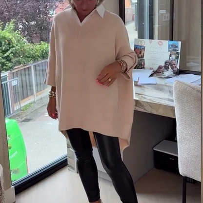 Kostenloser Versand 🔥 zeitlich begrenztes preisliches Angebot 🥰Damen-Langarmtop mit Hemdkragen