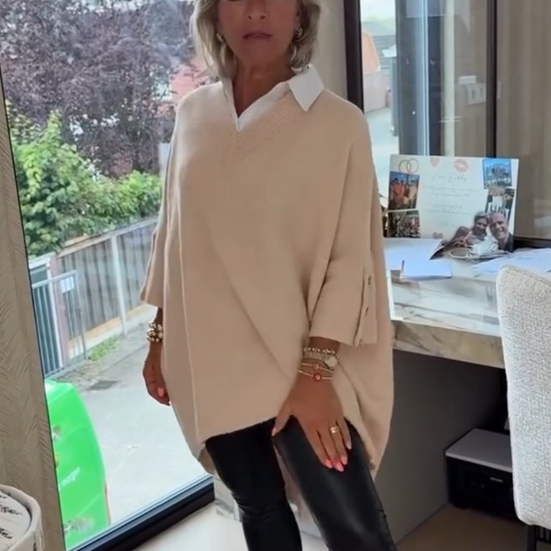 Kostenloser Versand 🔥 zeitlich begrenztes preisliches Angebot 🥰Damen-Langarmtop mit Hemdkragen