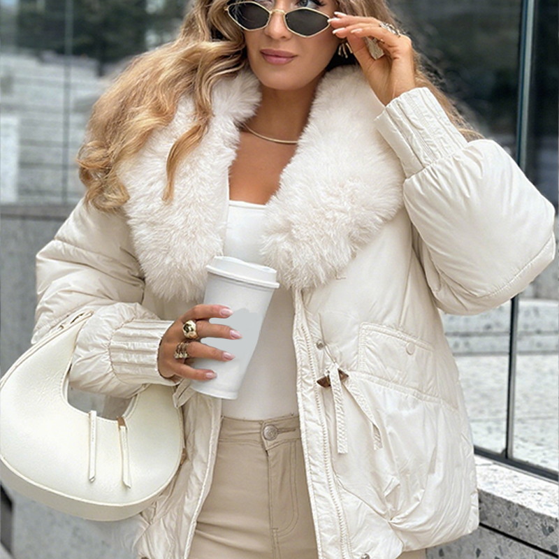 🔥Black-Friday-Mega-Angebot – 50 % Rabatt!🔥Stilvolle Steppjacke mit Kunstpelzkragen