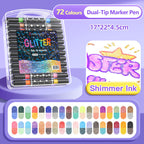 🔥Heißer Verkauf 50 % RABATT🎁Dual-Tip Glitter Marker Pen