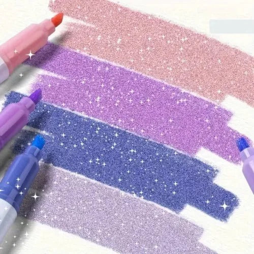 🔥Heißer Verkauf 50 % RABATT🎁Dual-Tip Glitter Marker Pen