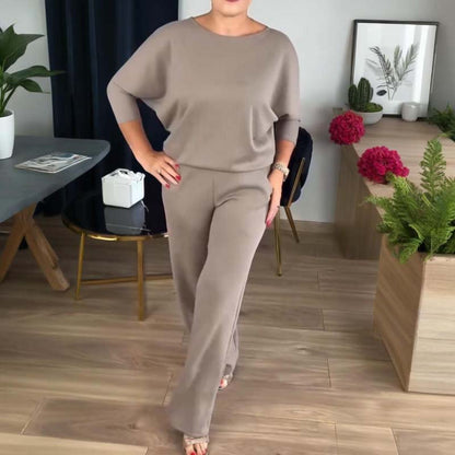 🌸Herbstverkauf👗 Elegantes dreiteiliges Set mit langem Cardigan – Weicher Stoff, stilvolles Oberteil und Hose, perfekt für den Weg zur Arbeit und den Alltag. ✨
