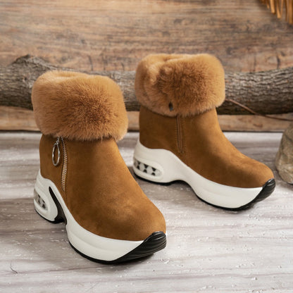 Damenstiefeletten mit dicker Sohle und Futter