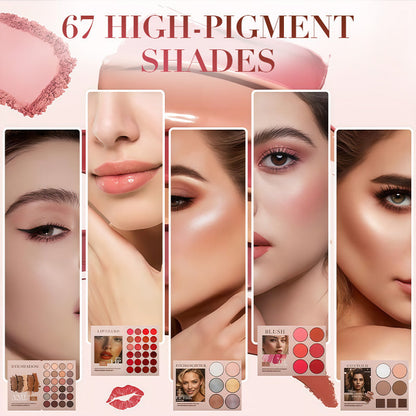 5-Schicht-Makeup-Palette im Buchstil mit 67 Profi-Farbtönen