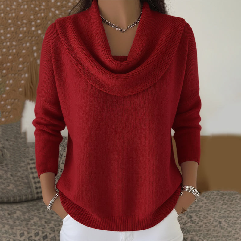🔥Solange der Vorrat reicht 50 % Rabatt!🎉Eleganter, gemütlicher Damenpullover mit Wasserfallkragen