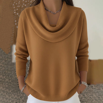 🔥Solange der Vorrat reicht 50 % Rabatt!🎉Eleganter, gemütlicher Damenpullover mit Wasserfallkragen