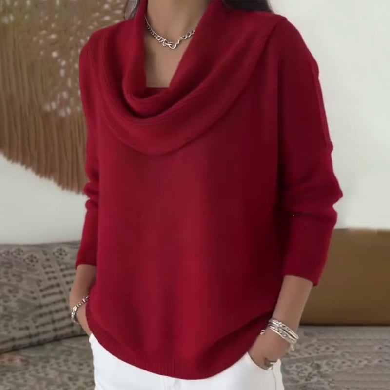 🔥Solange der Vorrat reicht 50 % Rabatt!🎉Eleganter, gemütlicher Damenpullover mit Wasserfallkragen