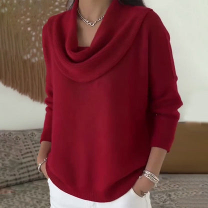 🔥Solange der Vorrat reicht 50 % Rabatt!🎉Eleganter, gemütlicher Damenpullover mit Wasserfallkragen