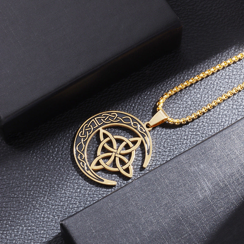 🔥 LETZTER TAG DER AKTION – 50 % RABATT 🔥 Celtic Moon Anhänger-Halskett