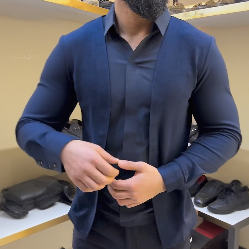 🔥Ausgewählte Herrenmode 50 % Rabatt🔥Herren Hemd in Layering-Optik